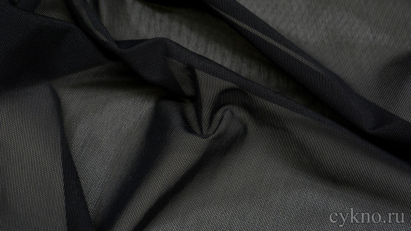 Ткань Сетка-стрейч иссине-черная